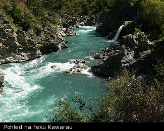 Pohled na řeku Kawarau